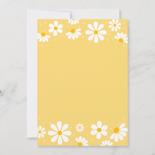 Invitation Jaune Daisy Boho Premier anniversaire (Dos)