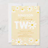 Invitation Jaune Daisy Deuxième Anniversaire (Devant)