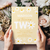 Invitation Jaune Daisy Deuxième Anniversaire