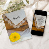 Invitation Jaune Daisy et dentelle Pays Poste Mariage Brunch