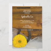 Invitation Jaune Daisy et Horseshoe Fête des mariées occident (Devant)
