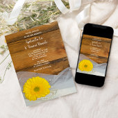 Invitation Jaune Daisy et Pearls Country Barn Mariage