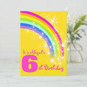 Invitation jaune d'anniversaire de 6ème (Debout devant)