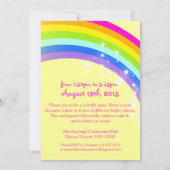 Invitation jaune d'anniversaire de 6ème (Dos)