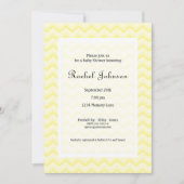 Invitation jaune de baby shower de Chevron (Devant)