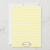 Invitation jaune de baby shower de Chevron (Dos)