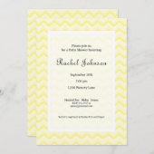 Invitation jaune de baby shower de Chevron (Devant / Derrière)