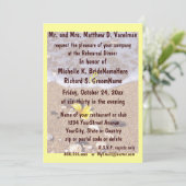 Invitation Jaune de coquillages d'océan de dîner de (Debout devant)