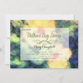 Invitation jaune de dîner du jour de mère de fleur (Devant)
