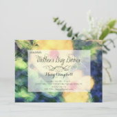 Invitation jaune de dîner du jour de mère de fleur (Debout devant)