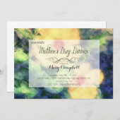 Invitation jaune de dîner du jour de mère de fleur (Devant / Derrière)