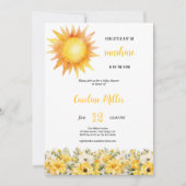INVITATION JAUNE DE LA FILLE DU SOLEIL BABYSHOWE (Devant)