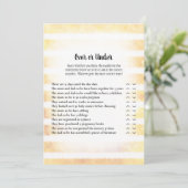 Invitation Jaune de lapin blanc sur sous Baby shower jeu (Debout devant)