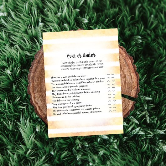 Invitation Jaune de lapin blanc sur sous Baby shower jeu