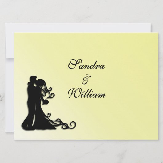 Invitation Jaune de mariée et de mariée (Dos)