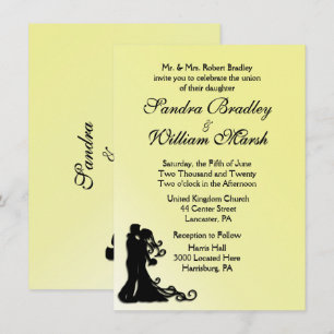 Invitation Jaune de mariée et de mariée