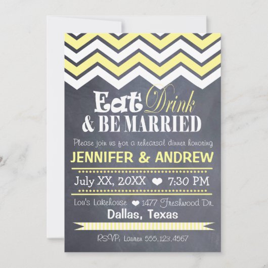 Invitation jaune de répétition de Chevron (Devant)