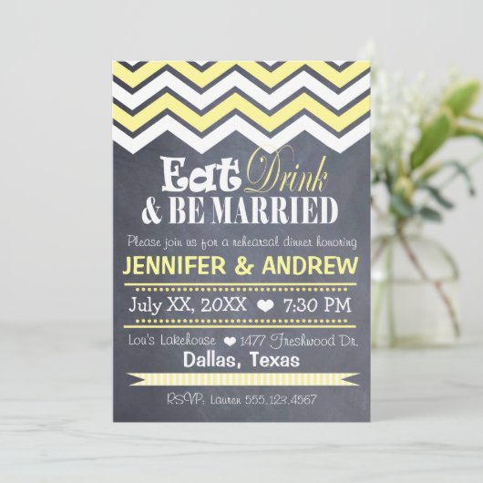 Invitation jaune de répétition de Chevron (Debout devant)