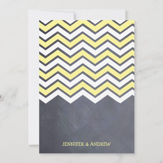 Invitation jaune de répétition de Chevron (Dos)