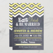 Invitation jaune de répétition de Chevron (Devant / Derrière)