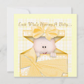 INVITATION JAUNE D'INVITATION BABY SHOWER (Devant)