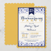 Invitation Jaune d'or, blanc, Parti de réchauffement de la ma (Devant / Derrière)