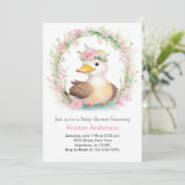 Invitation Jaune Duckling Dreams Baby shower fille (Debout devant)