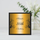 Invitation jaune et florale noire (Debout devant)