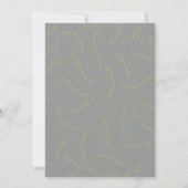 Invitation Jaune et gris | Motif Feuille Abstrait moderne (Dos)