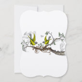 Invitation Jaune et Gris Oiseaux Vintages Mariage Inviter (Dos)