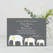 Invitation jaune et grise d'éléphant de mère et de (Debout devant)
