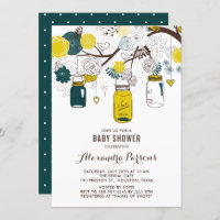 Jaune et Turquoise Mason Jars | Baby shower floral