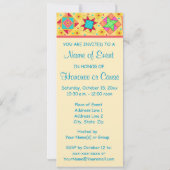 Invitation Jaune et Turquoise Sunny Patchwork Quilt Block Art (Dos)