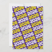 Invitation Jaune et violet Moderne Graduation Photo Invitatio (Dos)