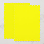 Invitation Jaune festonné (Devant / Derrière)
