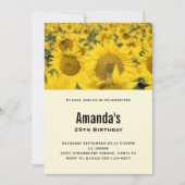 Invitation Jaune Fleur de soleil Anniversaire (Devant)