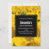 Invitation Jaune Fleur de soleil Anniversaire (Devant)
