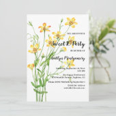 Invitation Jaune Fleur sauvage douce 16 Anniversaire (Debout devant)