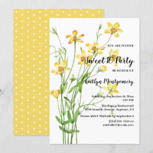 Invitation Jaune Fleur sauvage douce 16 Anniversaire
