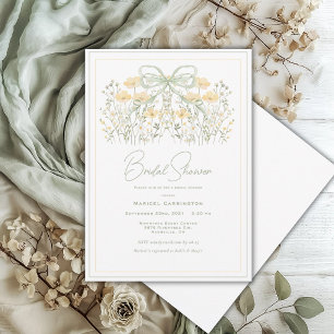 Invitation Jaune Fleurs Aquarelle Moderne Enterrement de Vie