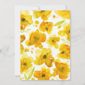 Invitation Jaune Floral Aquarelle Vintage (Dos)