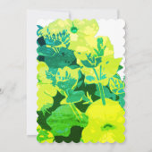 Invitation Jaune Floral Feuille Vert Bleu Artsy Boho Mariage (Dos)