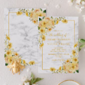Invitation Jaune Floral Mariage Mariage Script Rustique
