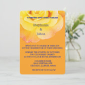 Invitation Jaune Floral Orange Rose Marine Bleu Boho Mariage (Debout devant)