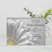 Invitation Jaune Floral Points forts Quinceanera Party (Debout devant)