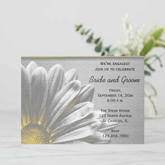 Invitation Jaune Floral Points saillants (Debout devant)