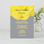Invitation Jaune Floral Rose Elegant Grey 2025 Mariage (Debout devant)