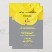 Invitation Jaune Floral Rose Elegant Grey 2025 Mariage (Devant / Derrière)
