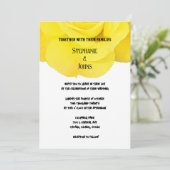 Invitation Jaune Floral Rose tendance Noir Blanc Cute Mariage (Debout devant)