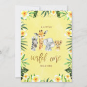 Invitation Jaune Floral Vert Safari Wild Un Baby shower (Dos)